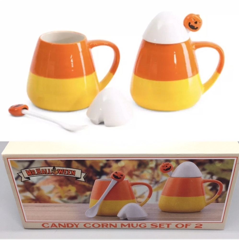 Mr Halloween candy corn mugs Set Decor